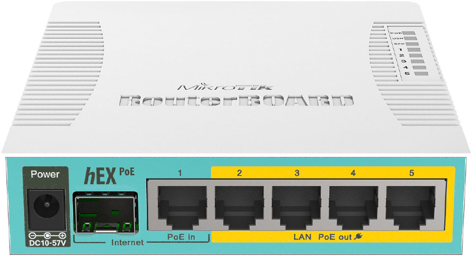 Mikrotik RouterBoard RB960PGS hEX PoE 5 port 10/100/1000 switch and/or