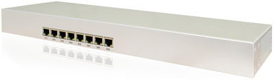 Roc-Box 493G is a Mikrotik RouterBoard RB493G in a custom aluminum 1U rack mount case with internal power supply - new!