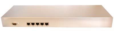 Roc-Box 450G is a Mikrotik RouterBoard RB450G in a custom aluminum 1U rack mount case with internal power supply