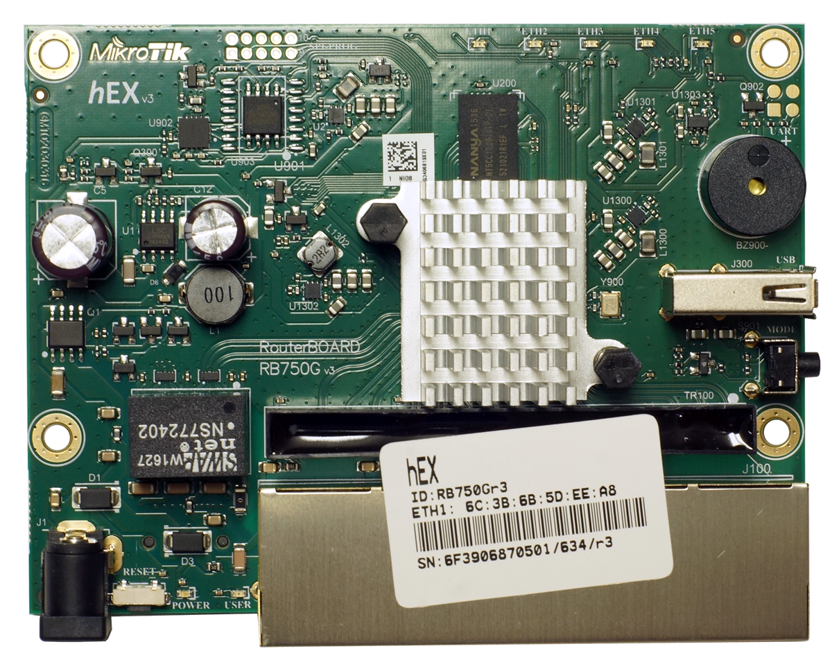 Mikrotik RouterBoard hEX RB/750Gr3 RB750Gr3 (was RB750G) 5 port 10/100 ...