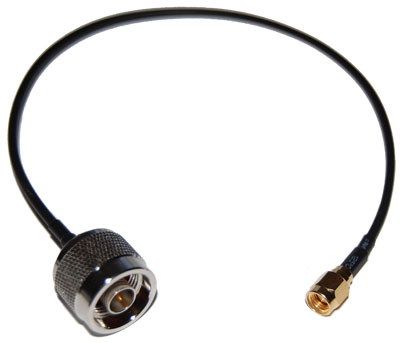 CA100-NM-RSMAM-12 RP-SMA Male to N-Male pigtail cable 12 inches (310mm) long
