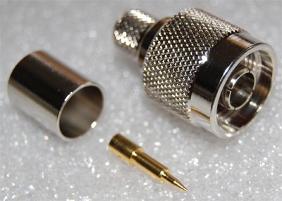 N-Male Crimp Connector for LMR-195, RG58/U 50 ohm cable