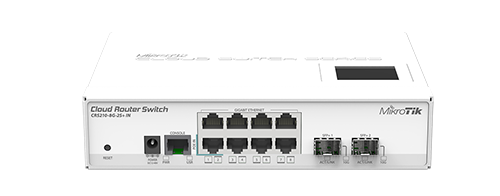 Mikrotik Cloud Router Switch CRS210-8G-2S+IN complete 2 SFP+ cages plus 8 port 10/100/1000 layer 3 switch and router assembled with case and power supply - New!