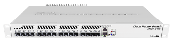 Mikrotik Cloud Router Switch CRS317-1G-16S+RM is an 16 port SFP+ switch with one Gigabit Ethernet port in a 1U rackmount case - New!