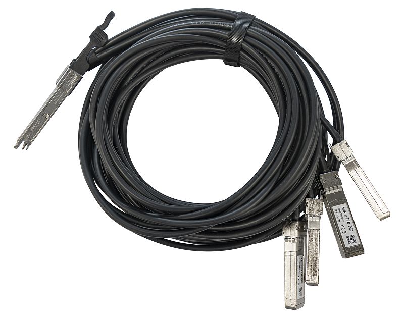 Mikrotik 40 Gbps QSFP+ break-out cable to 4x10G SFP+ - New!