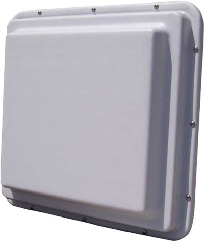 R2T24-19 Roo2 2.4GHz 19dBi Waterproof Compartment Antenna, White, low profile.