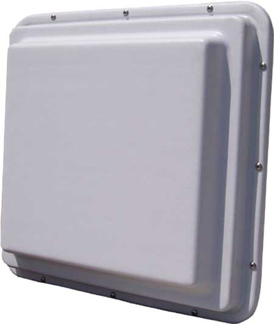 R2T58-24 Roo2 5GHz 24dBi Waterproof Compartment Antenna, White, low profile.