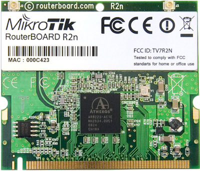 R2n Mikrotik 802.11b/g/n High Power MiniPCI card - 350mw output Atheros AR9223 chipset - New!