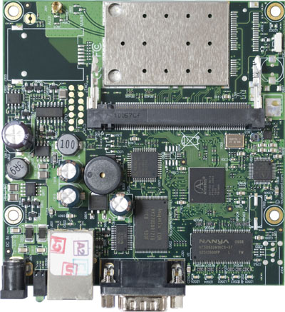 RB/411AR RB411AR Mikrotik RouterBOARD 411A with 300MHz AR7130 CPU, 64MB DDR RAM, 1 LAN, 1 miniPCI, 64MB NAND, RouterOS L4 and 802.11b+g radio - New