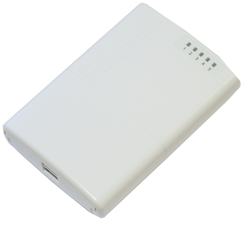 Mikrotik RouterBoard PowerBOX RB/750P-PB RB750P-PBr2  5 port 10/100 switch and/or router in an outdoor case with PoE output on ports 2-5 - New!