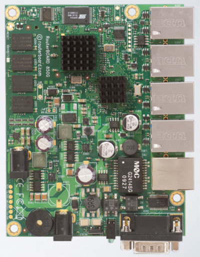 RB/850G RB850Gx2 Mikrotik RouterBOARD 850G with 500MHz Dual Core PPC CPU, 512MB RAM, 512MB FLASH, 5 10/100/1000 ethernet ports, RouterOS L5 - New!