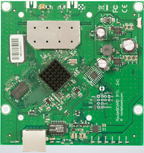 RB911-2Hn Mikrotik RouterBOARD 911 with Atheros AR9344 600MHz CPU, 64MB DDR RAM, 2.4GHz 802.11b/g/n single chain radio, and RouterOS L3 - New!