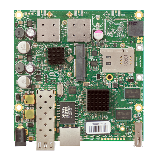 RB922UAGS-5HPacD-US (US and Canada version) Mikrotik RouterBOARD 912G with Atheros QCA9557 720MHz CPU, 128MB DDR RAM, 5GHz 802.11ac dual chain radio, and RouterOS L4 - New!