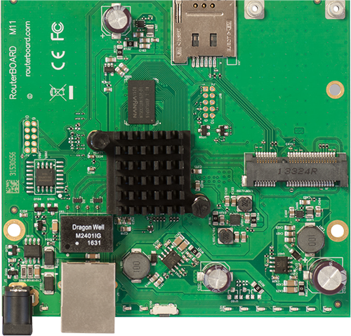 RBM11G Mikrotik RouterBOARD M11G with MediaTek MT7621 Dual Core 880MHz CPU, 256MB DDR RAM, 1 Gigabit LAN, 1 miniPCIe, 1 SIM card slot, 16MB NAND with RouterOS L4 - New!