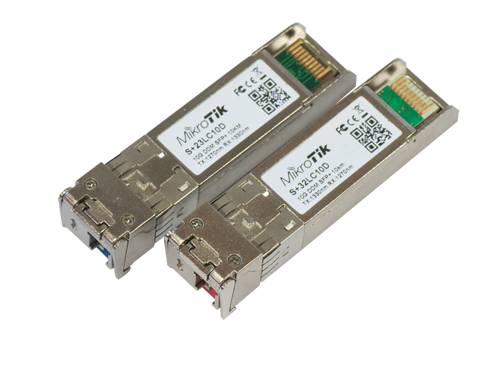 Mikrotik SM 1310nm 10G SFP+ enhanced single-mode fiber Module pair with single LC-type connector and DDM - New!