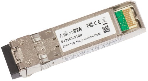 Mikrotik S+31DLC10D SM 1310nm 10G SFP+ enhanced single-mode fiber Module with dual LC-type connector and DDM