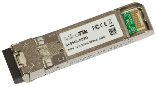 S+85DLC03D - Mikrotik MM 850nm 10G SFP+ enhanced multi-mode fiber Module with dual LC-type connector and DDM