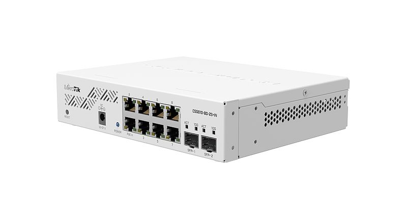 Mikrotik Cloud Smart Switch CSS610-8G-2S+IN is a SwOS powered Ethernet switch with 8 x 1G Ethernet ports and 2 x 10G SFP+ ports - New!