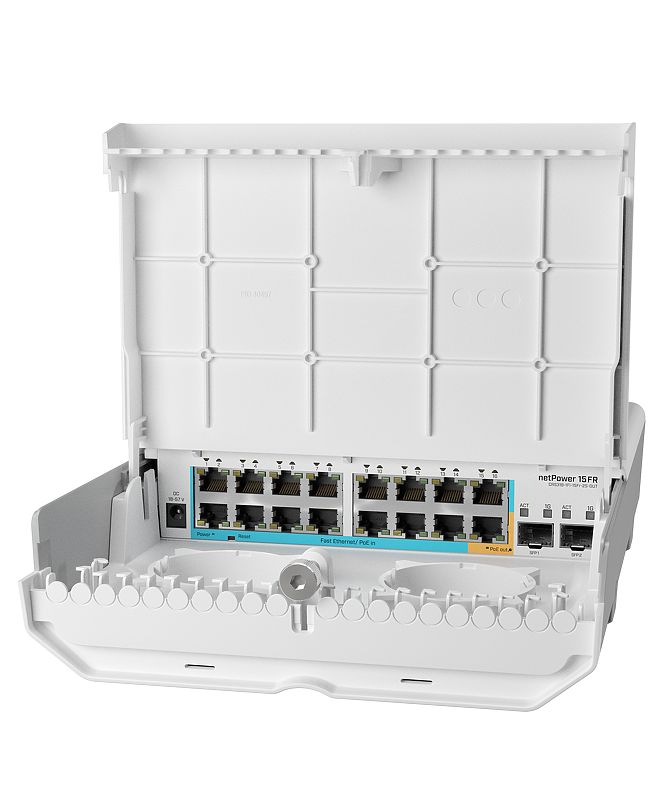 Mikrotik netPower 15FR (CRS318-1Fi-15Fr-2S-OUT) - An outdoor 18 port switch with 15 reverse PoE ports and SFP - New!