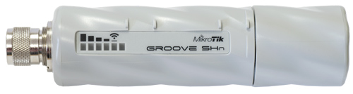 Mikrotik RouterBOARD Groove 52HPn RBGroove-52HPn (export version) with 600MHz Atheros CPU, 64MB RAM, 1 LAN, 2.4GHz or 5GHz 802.11a/b/g/n, ROS L3, Power Supply - New!