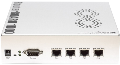 Mikrotik RouterBoard RB/1000 RB1000 complete Extreme Performance Router with 4-10/100/1000 ethernet ports and RouterOS Level 6