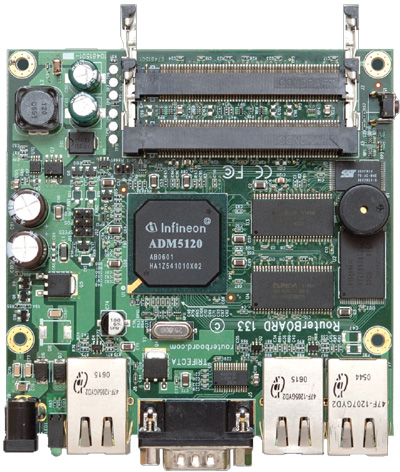 RB/112 RB112 Mikrotik RouterBOARD 112 with 175MHz MIPS CPU, 16MB SDRAM, 1 LAN, 2 miniPCI slots, 64MB NAND, RouterOS L4 - EOL (End of Life)