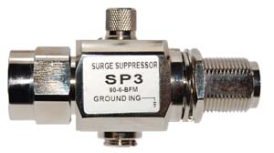 SP3-90-BFM, coaxial lightning protection, 90V-DC to 3GHz, NF to NM .2dB IL typical @3GHz