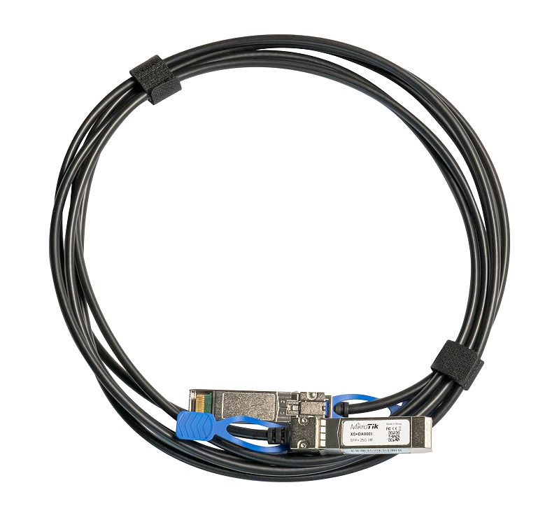 Mikrotik XS+DA0001 - 1m direct attach cable that supports not only SFP 1G and SFP+ 10G, but also the 25G SFP28 standard! - New!
