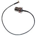 CA100-NFB-MMCX-12 Right Angle MMCX to N-Female bulkhead pigtail cable  12 inches (310mm) long