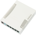 Mikrotik RouterBoard RB260G RB260GS aka CSS106-5G-1S Smart Gigabit Switch with five-10/100/1000 ethernet ports, one SFP port, and SwOS