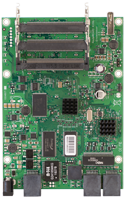 RB433UAHL RB/433UAHL Mikrotik RouterBOARD 433 with 680MHz Atheros CPU, 64MB DDR RAM, 3 LAN, 3 miniPCIe, 1 USB port, NAND, RouterOS L5