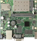 RB/411UAHR RB411UAHR Mikrotik RouterBOARD 411 with 680MHz AR7161 CPU, 64MB DDR RAM, 1 LAN, 1 miniPCIe, 1 USB, 64MB NAND, 802.11b+g radio, RouterOS L4
