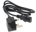 6 foot (1.8M) AC power cord UK IEC60320 C13 to BS-1363 (Type G)