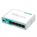 Mikrotik RouterBoard RB750 RB750r2 hEX lite 5 port 10/100 switch and/or router in molded plastic case with power supply